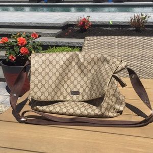 GUCCI Large brown monogram Diaper Bag